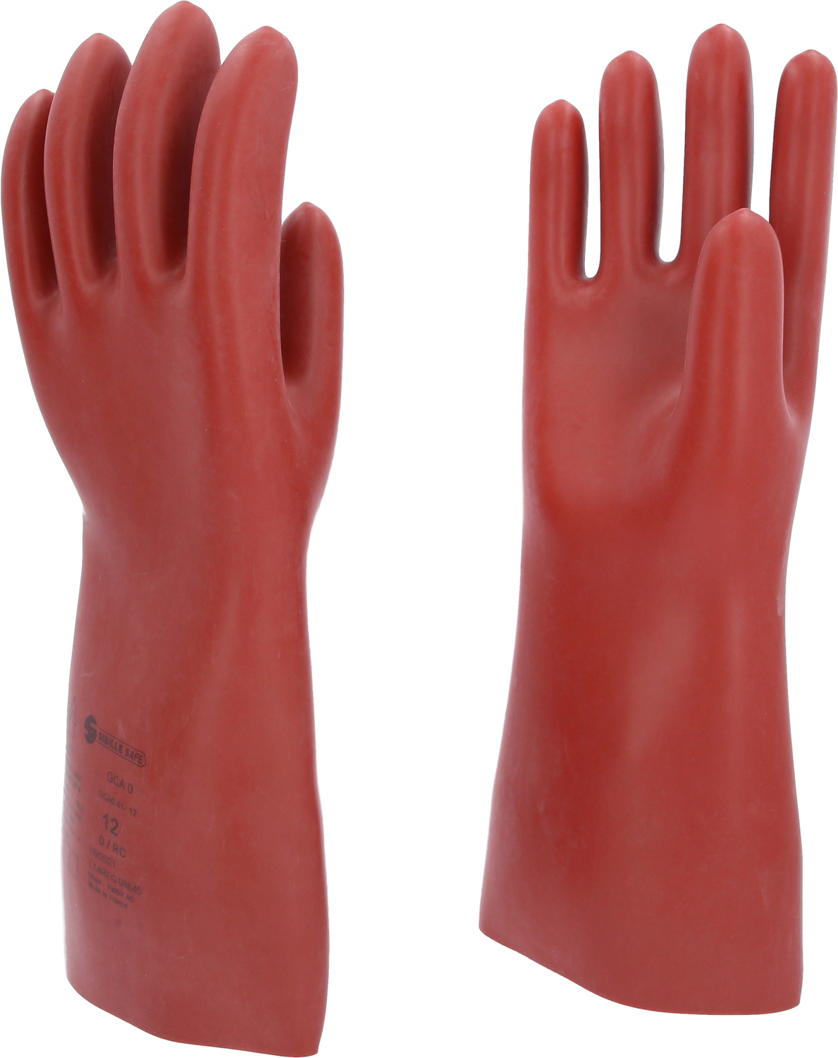 Elektriker-Schutzhandschuh mit mechanischen und thermischen Schutz, Größe 12, Klasse 0, rot